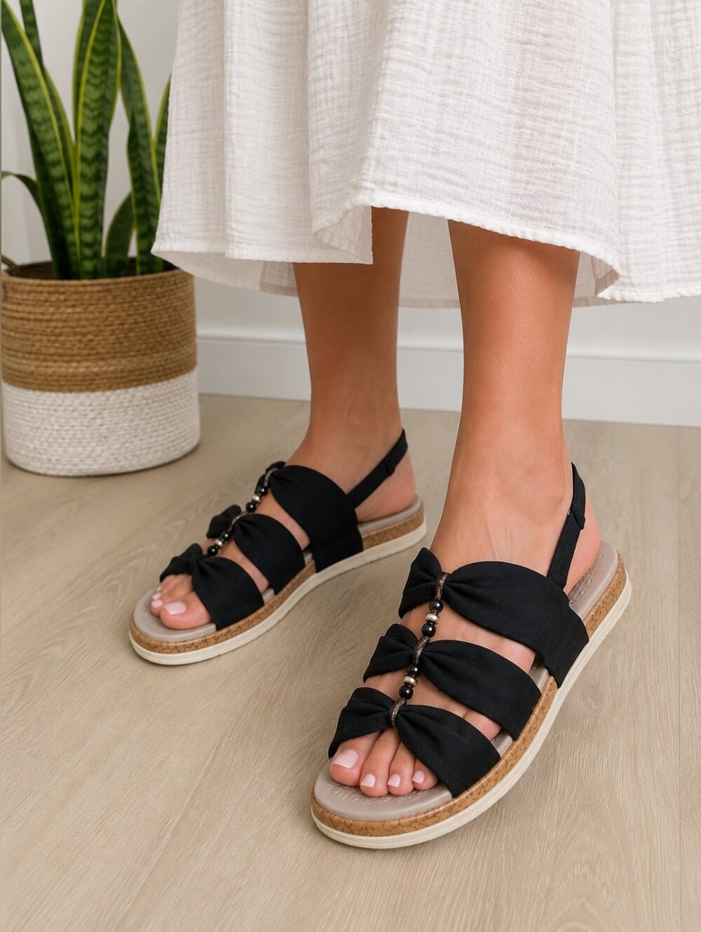 Bzees Roma Corked Wedge Sandals